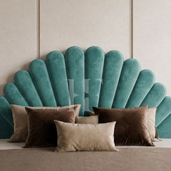 Luxury Seashell Scalloped Upholstered Velvet Bed Frame