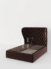Grand Royal Chesterfield Flared Wingback Bed Frame with Deep Tufting