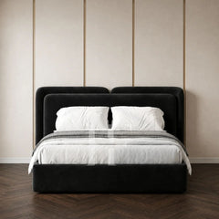 Luxury Curved Layered Cushion Velvet Bed Frame