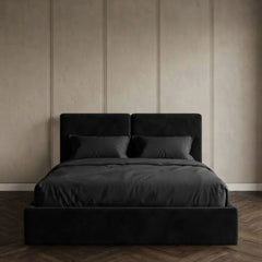 Modern Minimalist Dual-Panel Upholstered Bed Frame