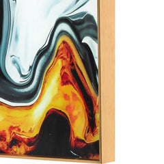 80cm Black Blue Yellow Abstract Design Wallart