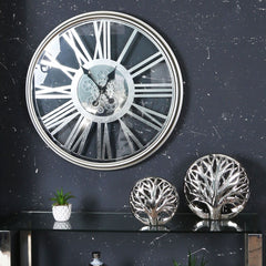 [EKM-AUTOGENERATED]80cm Gears Wall Clock Silver