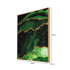 80cm Green and Gold Abstract Wallart