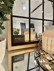 80cm x 60cm Window Style Wall Mirror In Oak Frame