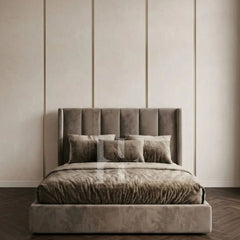 Modern Vertical Channel Panel Upholstered Bed Frame
