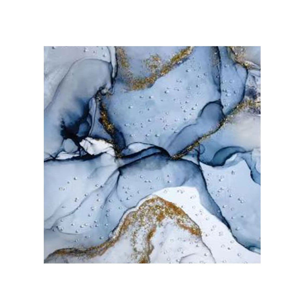 [EKM-AUTOGENERATED]90x90 Blue White and Gold Abstract Canvas