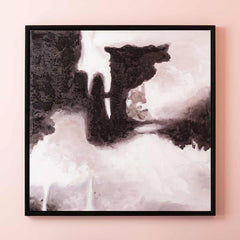 95cm Framed Abstract Canvas Black and White