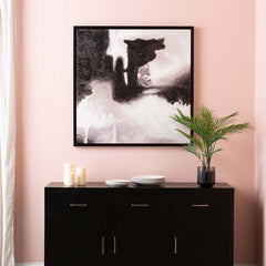 95cm Framed Abstract Canvas Black and White