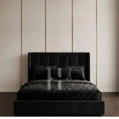 Modern Vertical Channel Panel Upholstered Bed Frame