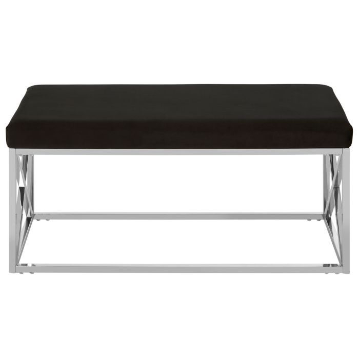 Allure Bench Black & Silver Frame | Home Luxe Interior