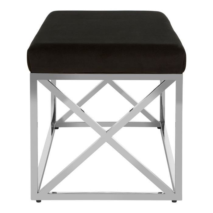 Allure Bench Black & Silver Frame | Home Luxe Interior