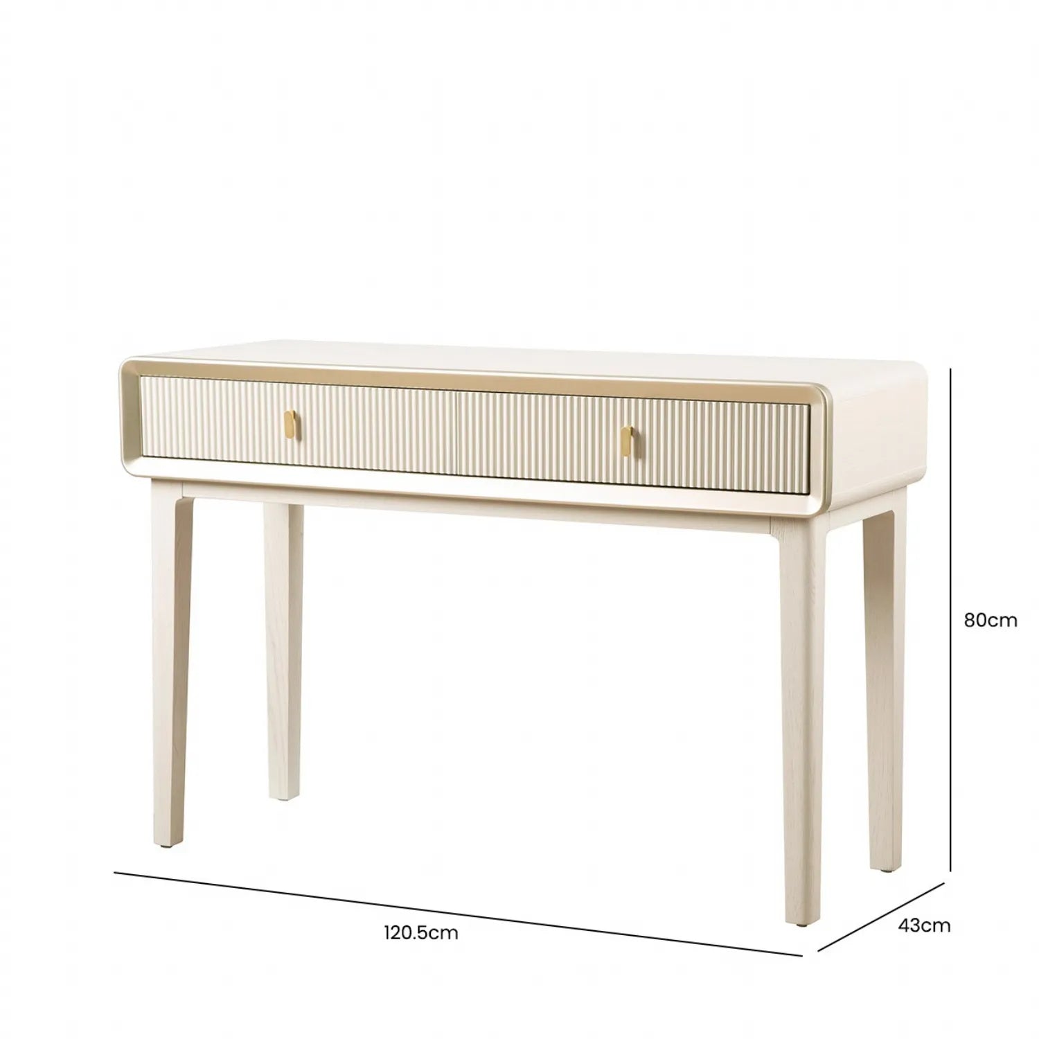 Amelie Cream Elm 2 Drawer Table | Home Luxe Interior