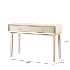 Amelie Cream Elm 2 Drawer Table | Home Luxe Interior
