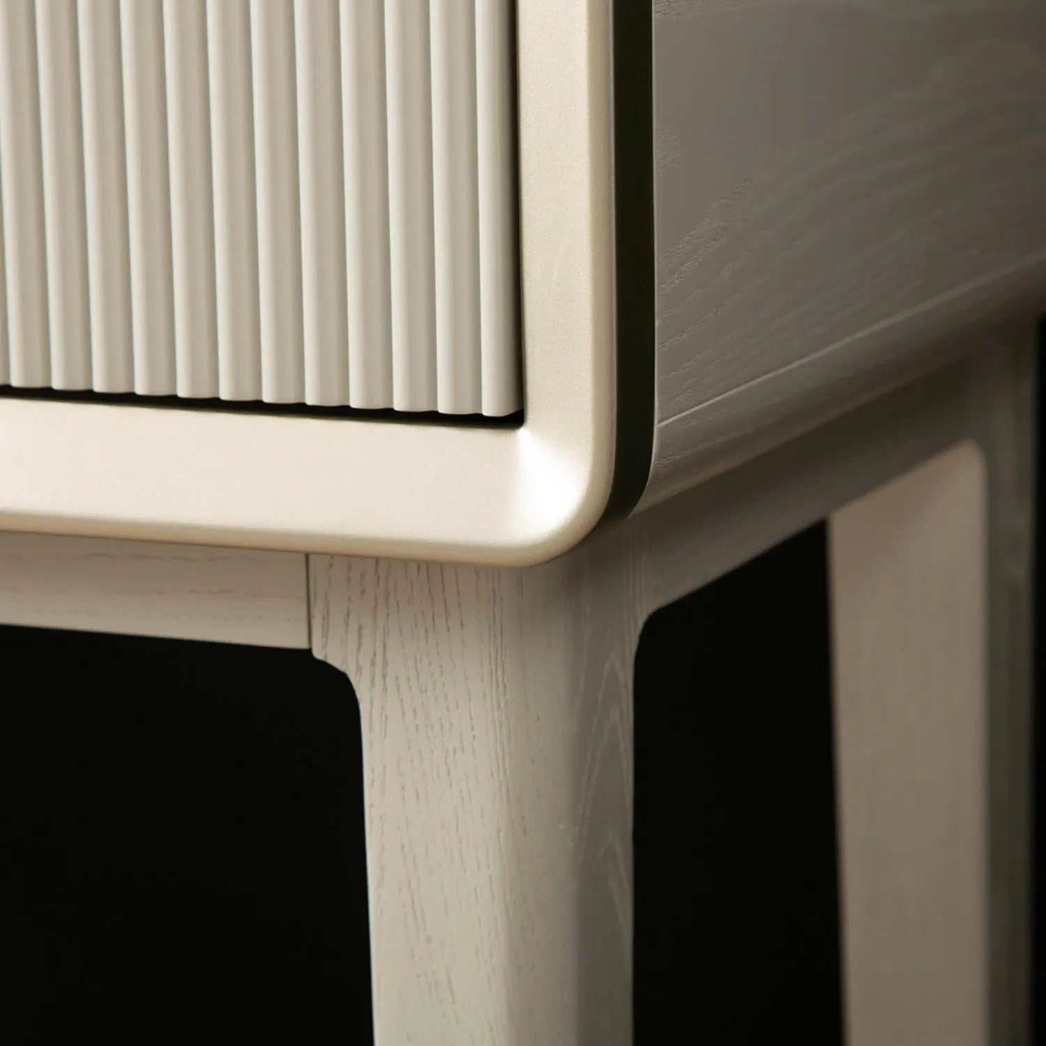 Amelie Cream Elm 2 Drawer Table | Home Luxe Interior