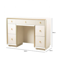Amelie Cream Elm 7 Drawer Dressing Table | Home Luxe Interior