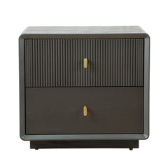 Amelie Smoke Grey Elm 2 Drawer Cabinet | Home Luxe Interior
