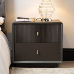 Amelie Smoke Grey Elm 2 Drawer Cabinet | Home Luxe Interior