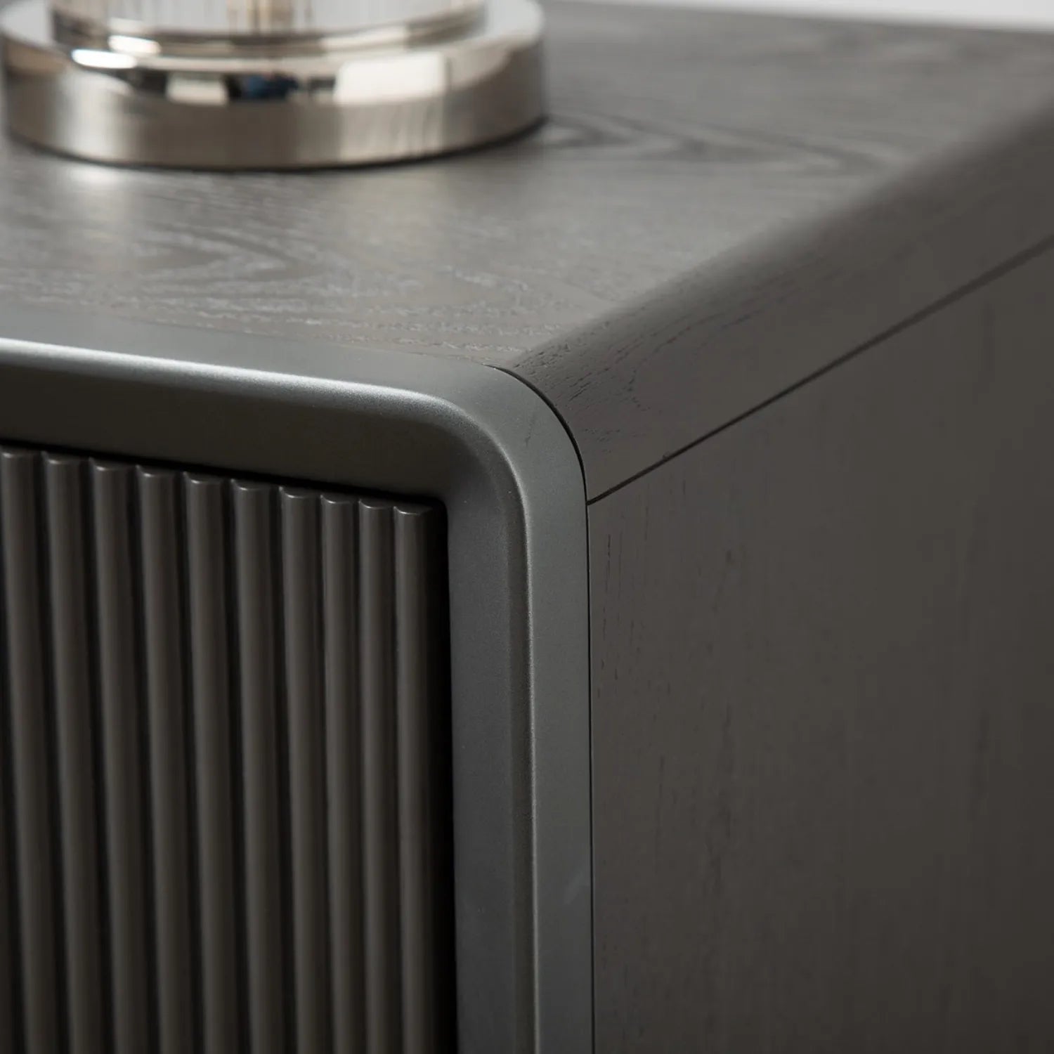 Amelie Smoke Grey Elm 2 Drawer Cabinet | Home Luxe Interior