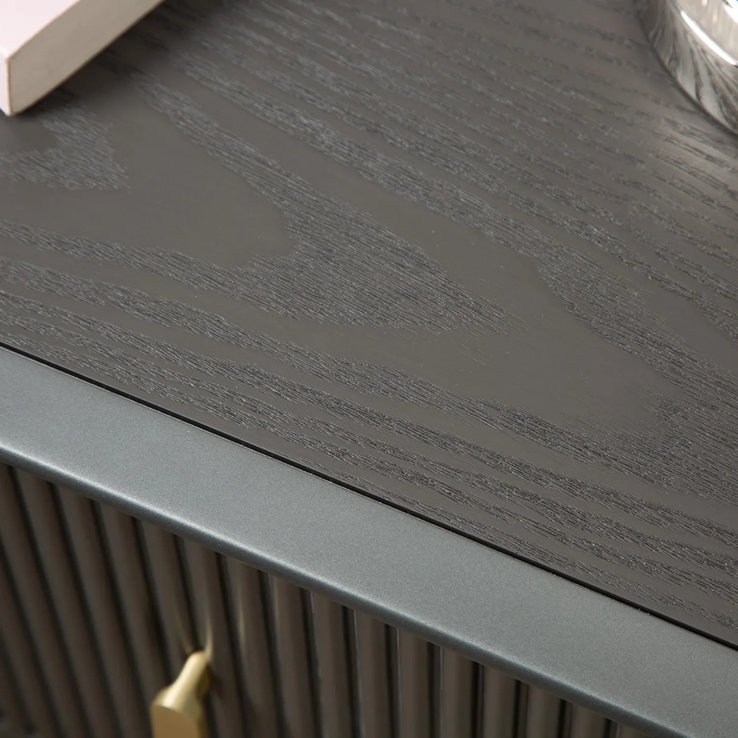 Amelie Smoke Grey Elm 2 Drawer Cabinet | Home Luxe Interior