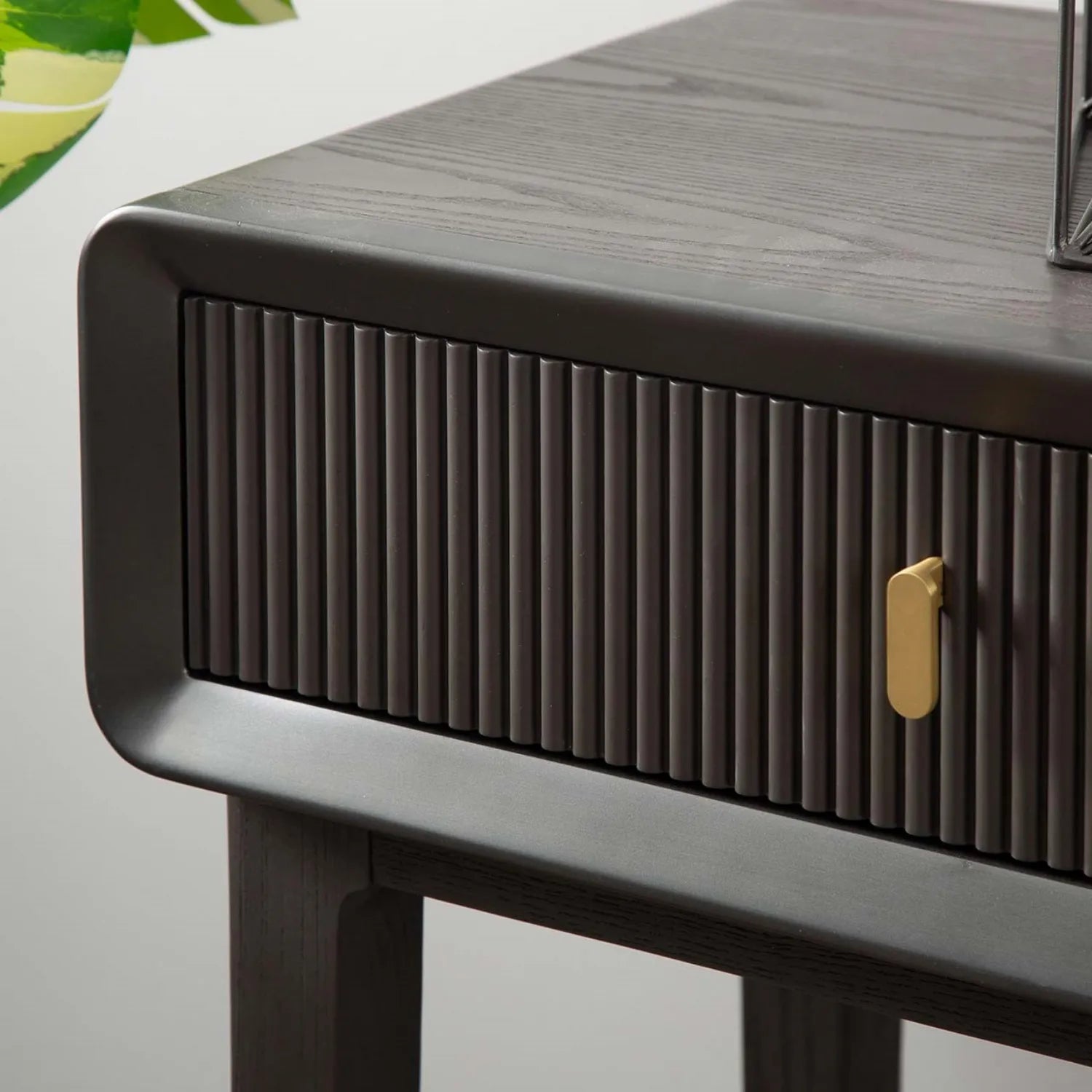 Amelie Smoke Grey Elm 2 Drawer Table | Home Luxe Interior