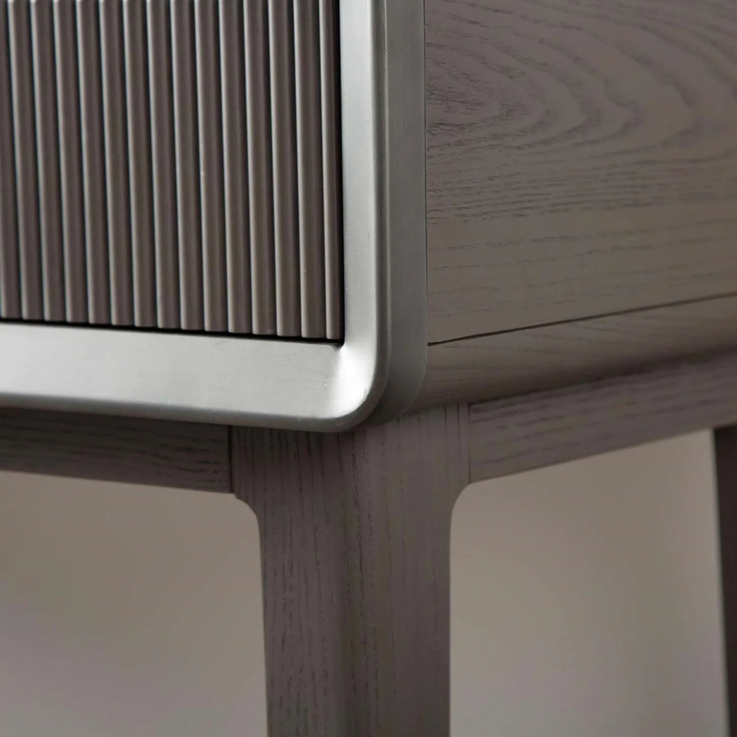 Amelie Smoke Grey Elm 2 Drawer Table | Home Luxe Interior