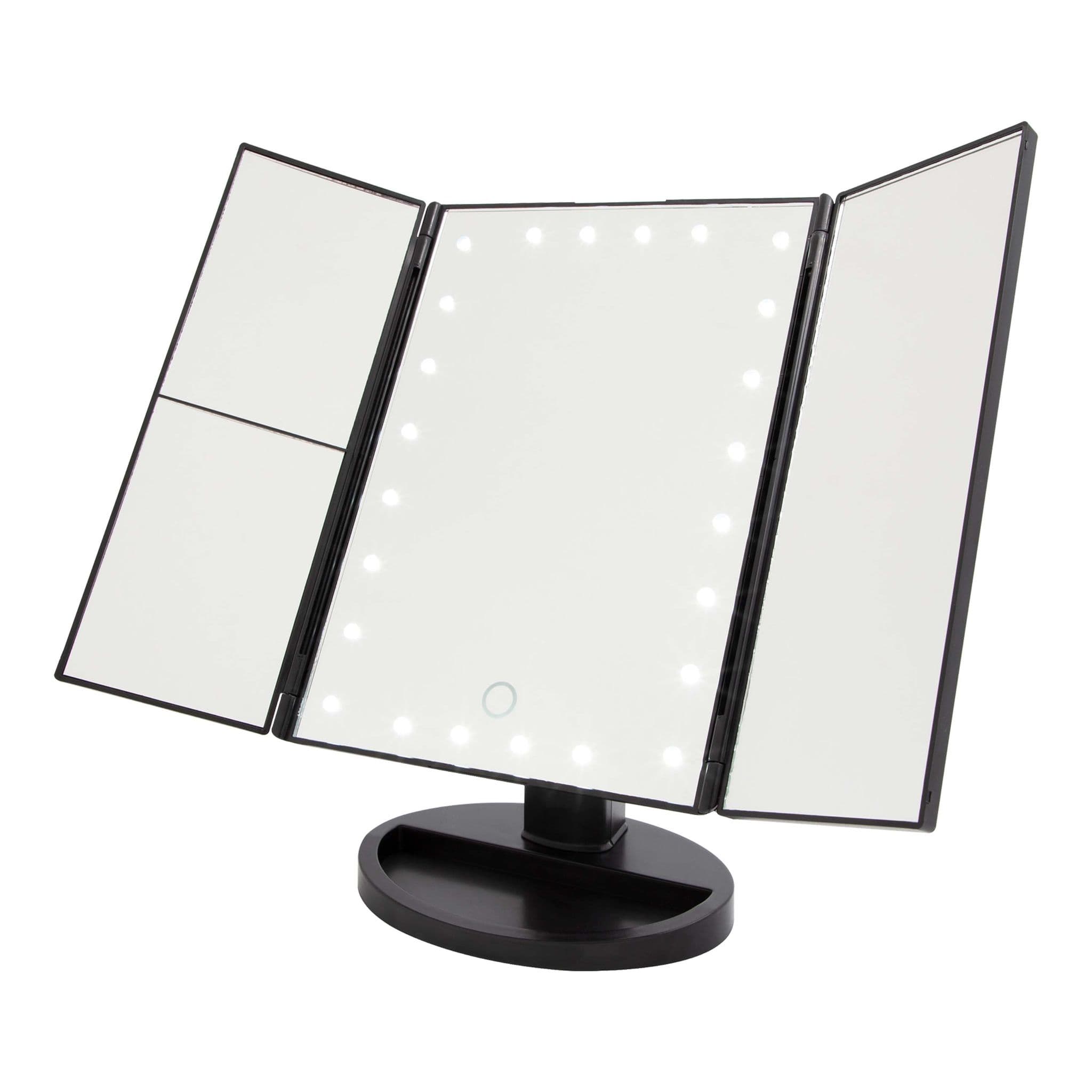 Bauer LED Foldable Mirror - Black