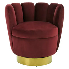 Beauly Wine Velvet Accent Chair
