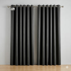 Cambridge Charcoal Blackout Curtain Panel - 54 x 86" Luxury Drape