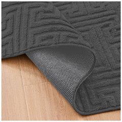 Greek Style Charcoal Rug 160x230cm | Washable Anti-Slip Living Room Rug