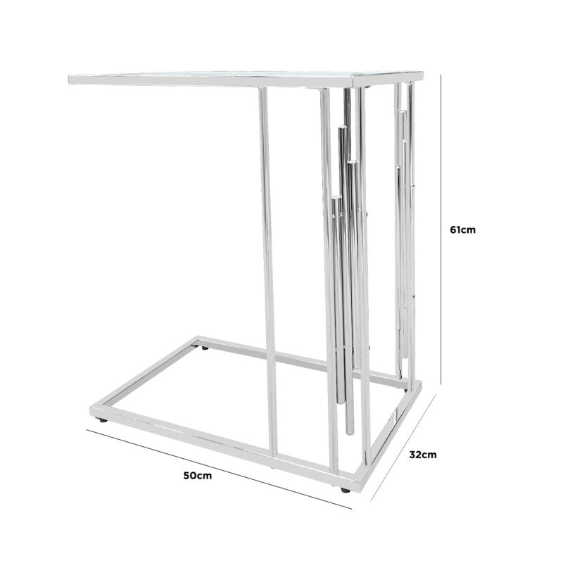 Cohen Silver Sofa Side Table - Home Luxe Interior