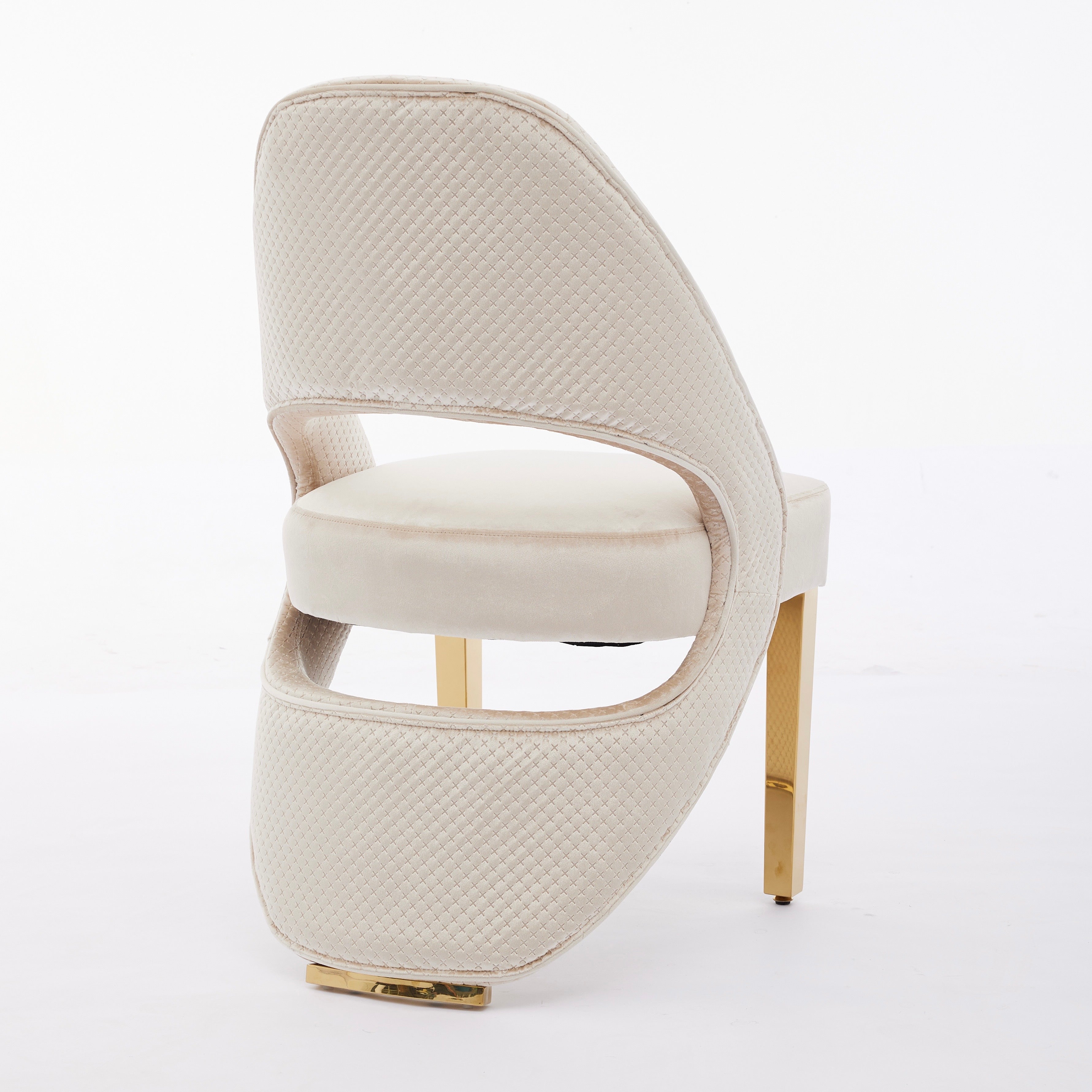 Santorini Dining Chairs – Cream and Gold Plush Velvet | Home Luxe Interior (Sold in pairs only)