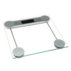 Digital Bathroom Glass Scales - Silver 180kg Max Load Weight Capacity