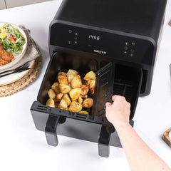 Salter 7L Dual View Air Fryer with Removable Divider Black