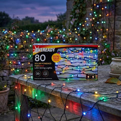 Eveready 80 Multicolour LED Solar String Lights - 9.3m Garden Decor