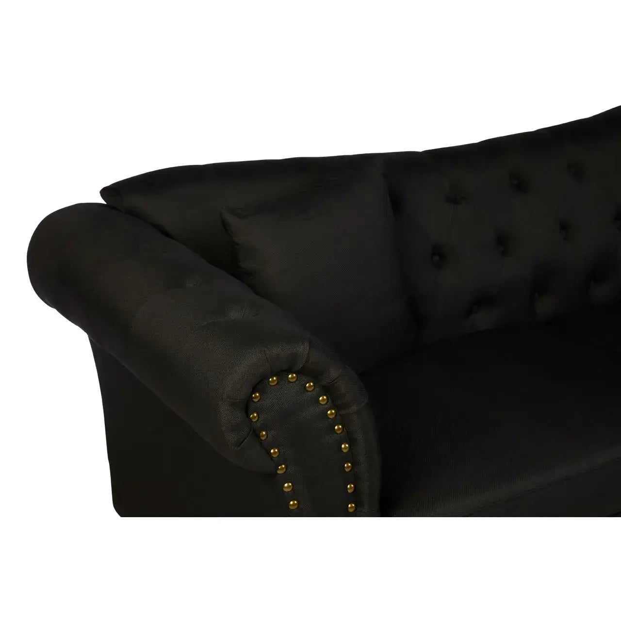 Fable 3 Seat Black Chesterfield Sofa