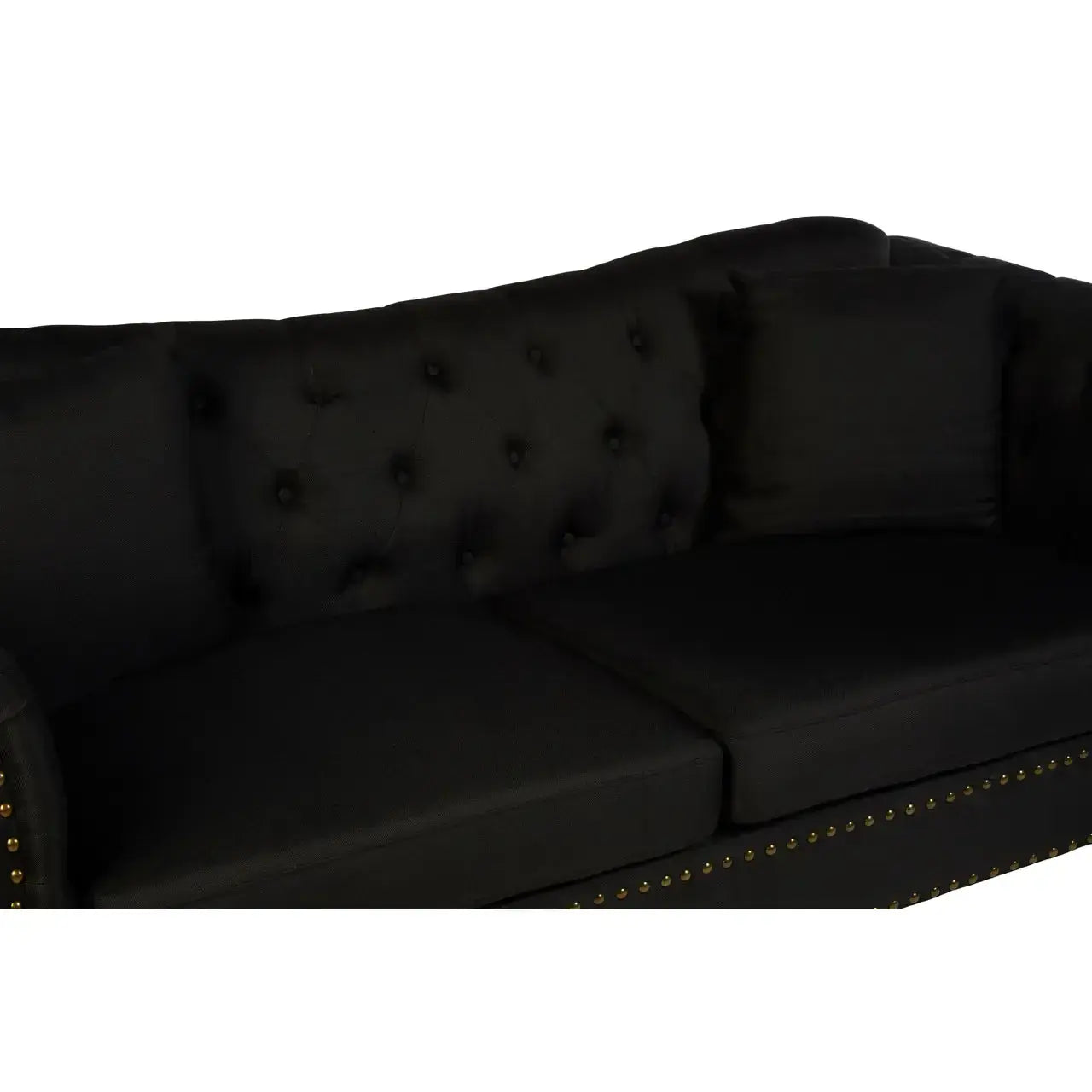 Fable 3 Seat Black Chesterfield Sofa