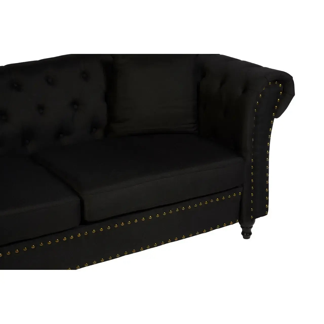 Fable 3 Seat Black Chesterfield Sofa