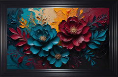 French Velvet Abstract Flowers - Home Luxe Interior