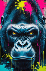 French Velvet Abstract Gorilla - Home Luxe Interior