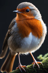 French Velvet Close-up Image of European Robin - Home Luxe Interior