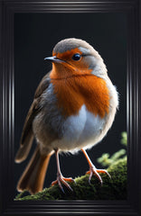 French Velvet Close-up Image of European Robin - Home Luxe Interior