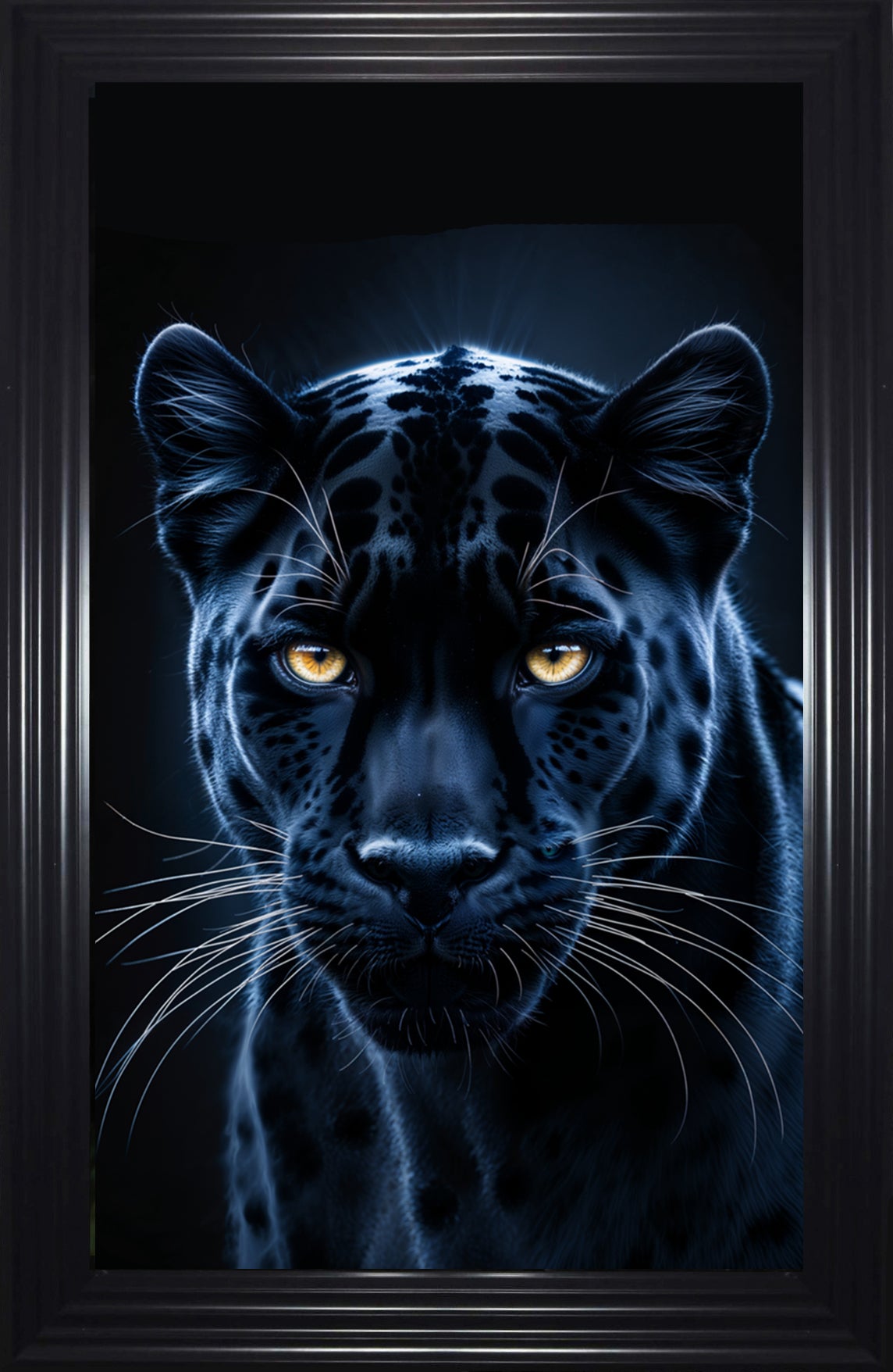 French Velvet Fierce panther gaze, shadowed elegance. - Home Luxe Interior