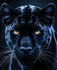 French Velvet Fierce panther gaze, shadowed elegance. - Home Luxe Interior