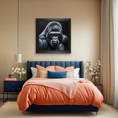 French Velvet Majestic gorilla in solitude. - Home Luxe Interior
