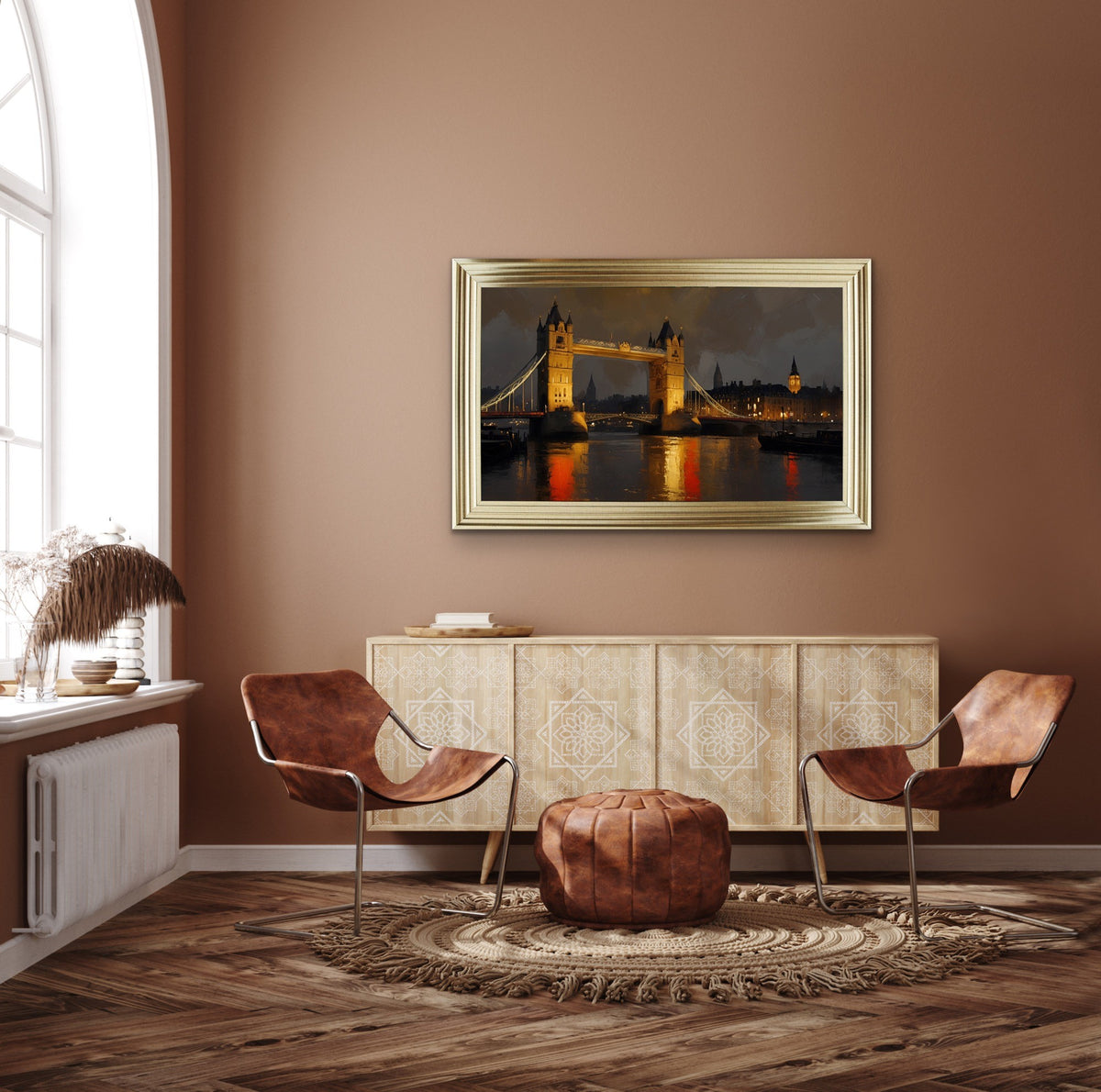 French Velvet Tower Bridge Abstract - Home Luxe Interior