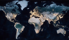 French Velvet World Map by Night - Home Luxe Interior