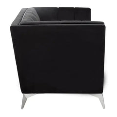 Hansa Two Seat Black Velvet Sofa