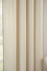 Home Collection Cream Piped Edge Curtain Panel - 54 x 86" Eyelet