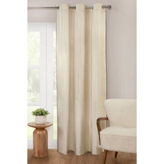 Home Collection Cream Piped Edge Curtain Panel - 54 x 86" Eyelet