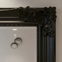 Juliette Large Black Ornate Full Length Mirror 180x90cm